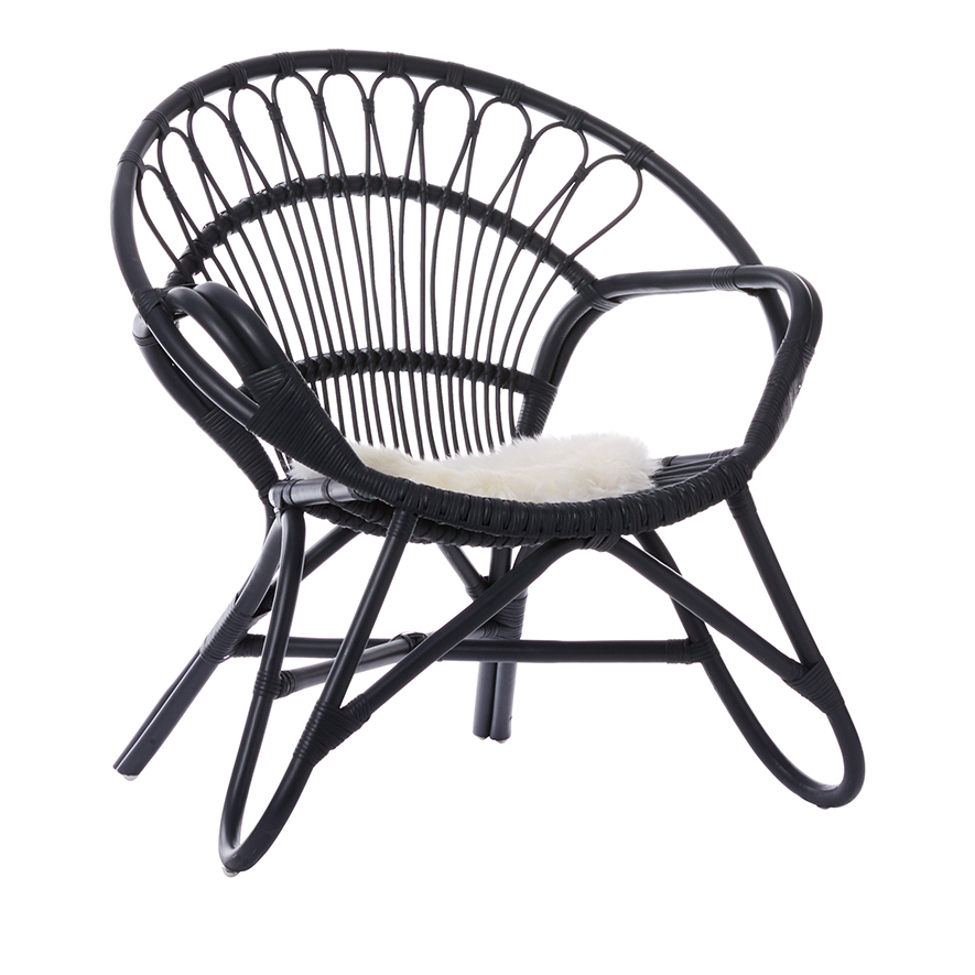 Home Republic Milo Bahama Rattan 1 Seater Chair Midnight Blue Adairs
