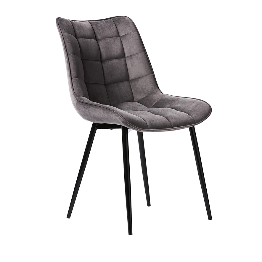 Montreal Dining Chairs Set of 2 in Grey Velvet Adairs