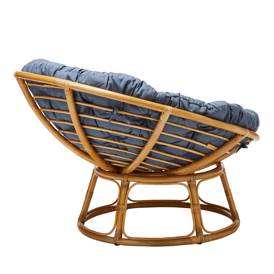 Home Republic Cayman Honey and Dusty Blue Rattan Papasan