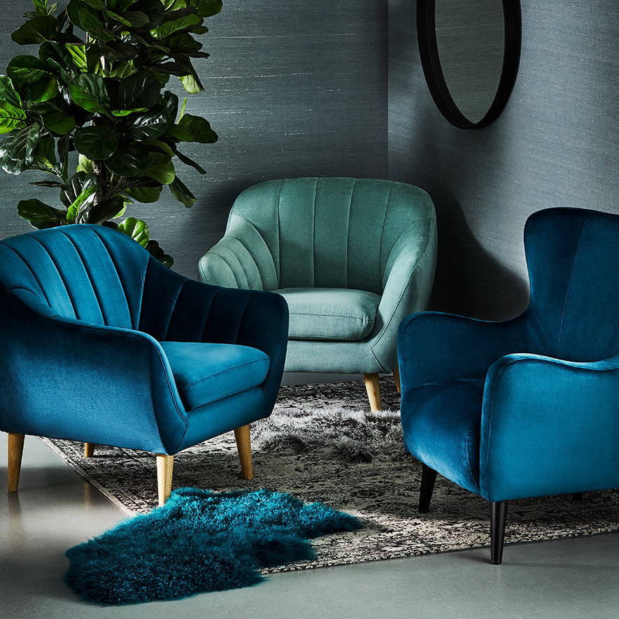 Mercer + Reid Kensington 1 Seater Chair Navy Adairs