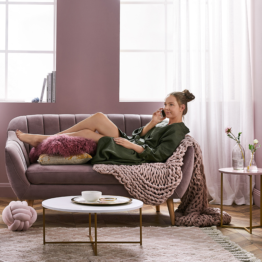Adairs pink hotsell velvet chair