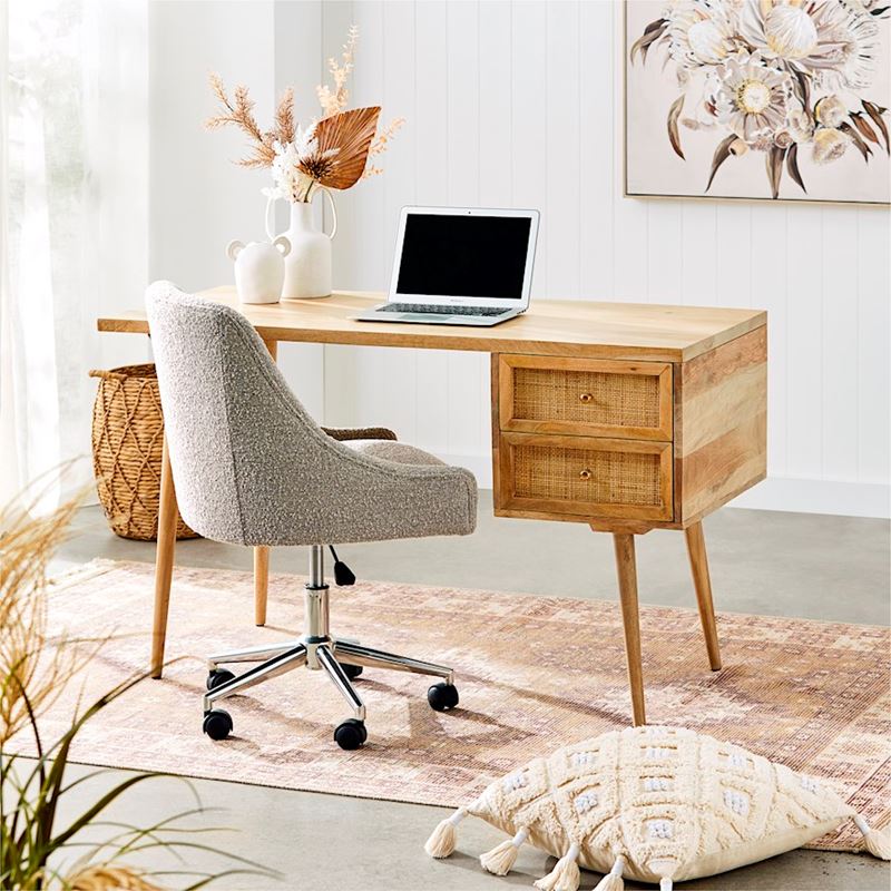 Neville Boucle Desk Chair, Furniture