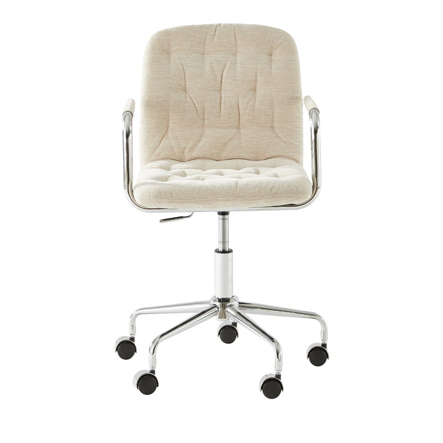 Colmar Natural & Chrome Desk Chair Adairs