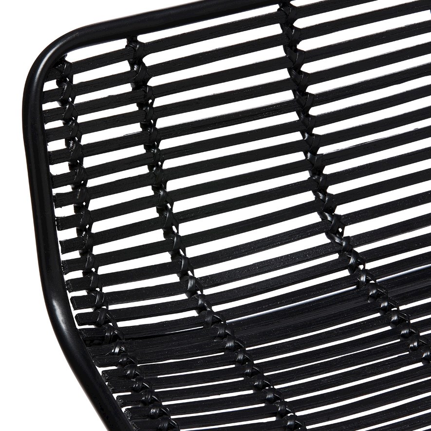 Home Republic - Cebu Rattan Matte Black Counter Stool | Adairs