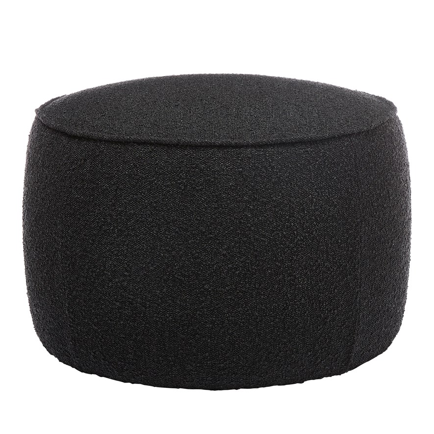 Norway Black Boucle Ottoman Furniture Adairs