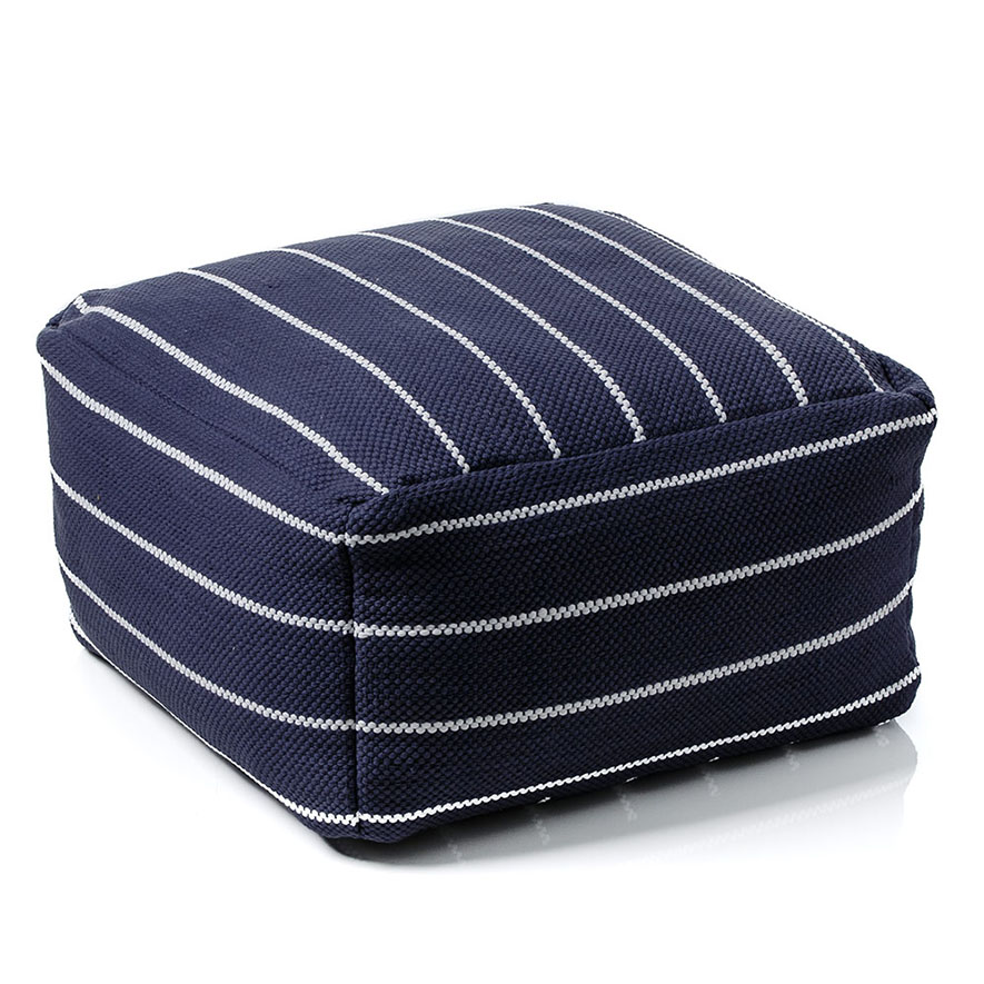 Home Republic Jersey Stripe Pouf Furniture Ottomans
