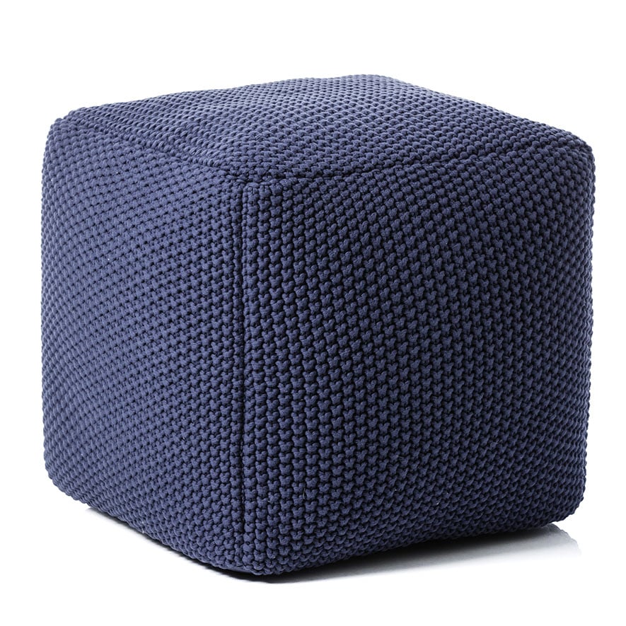 Home Republic Santona Pouf Indigo Furniture Ottomans Adairs Online