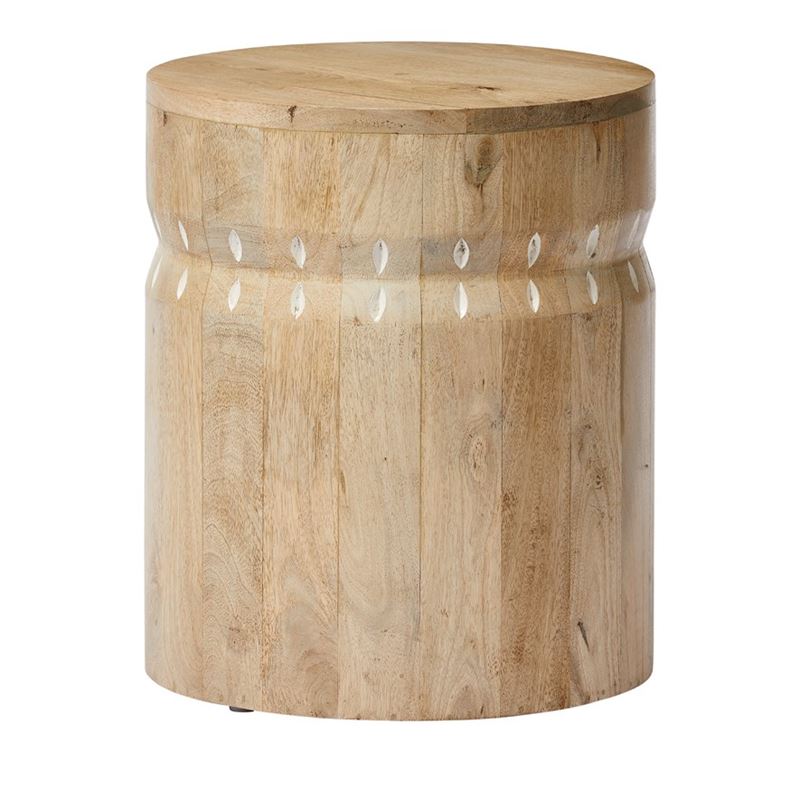 Amira White & Natural Sienna Side Table