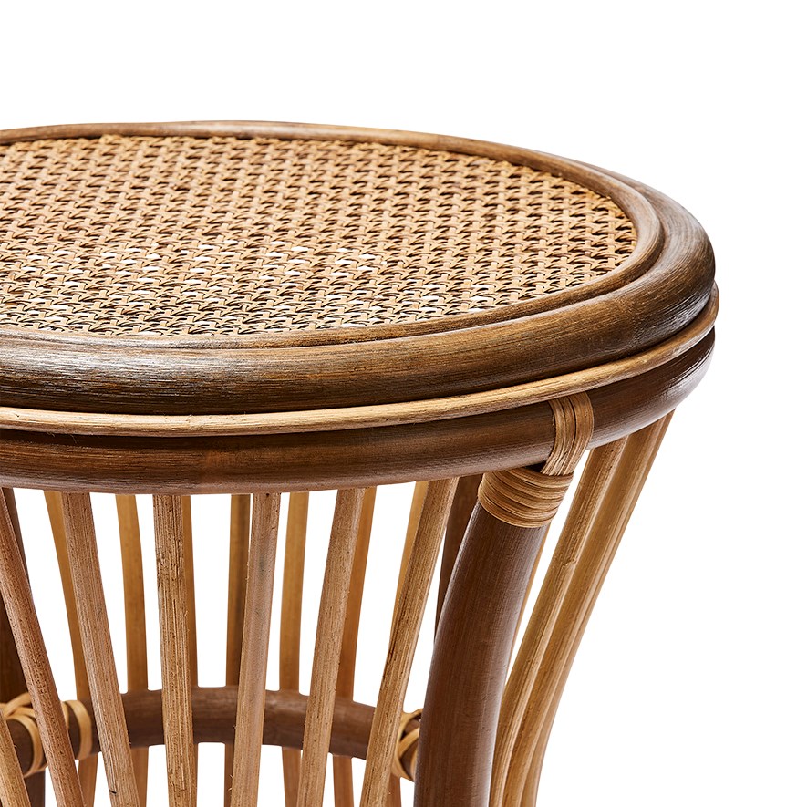Round Rattan Table Elegant Rattan Round Side Table for Modern Living Spaces