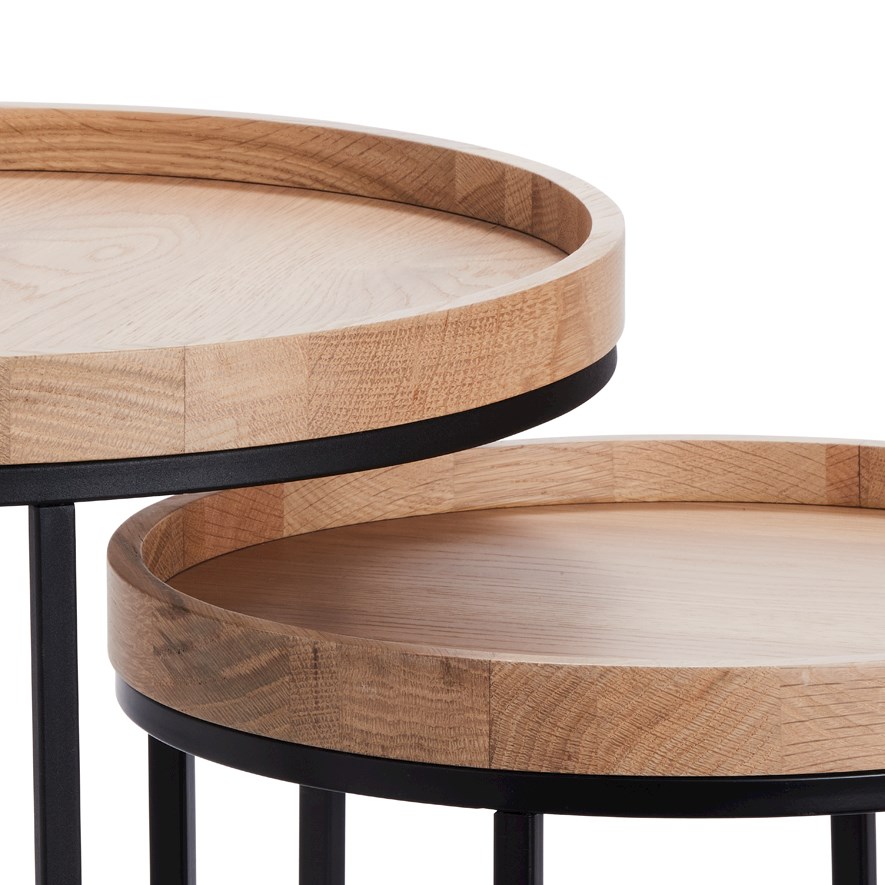 Salvador Black & Natural Nesting Table | Adairs