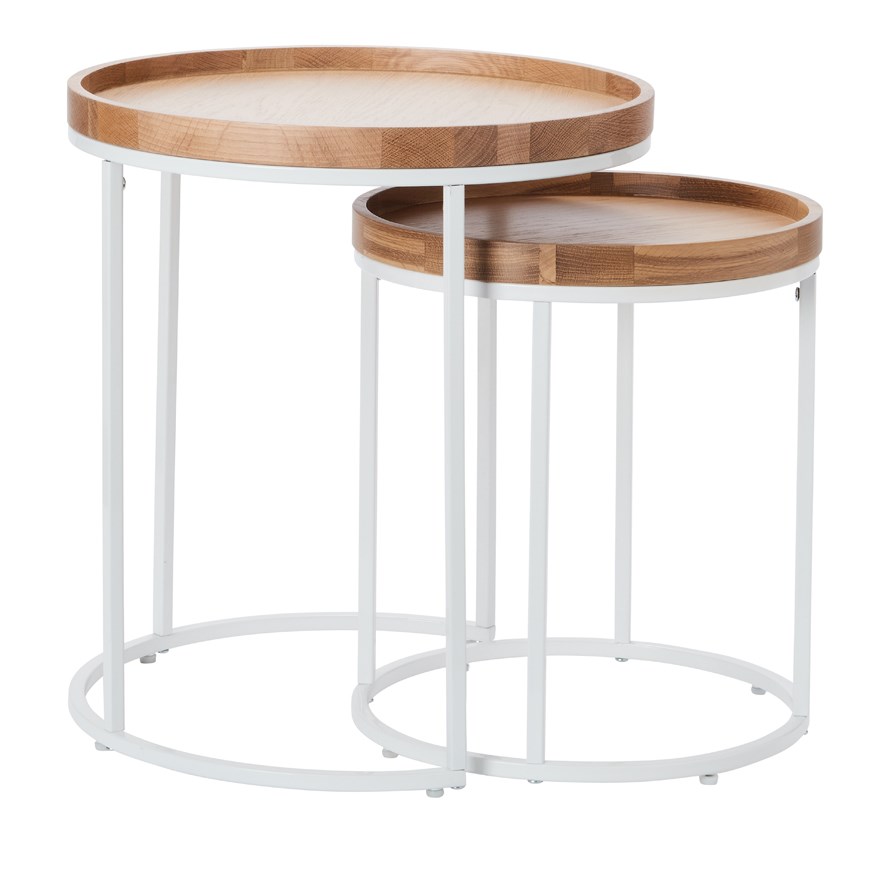 Salvador White & Natural Nesting Table | Adairs