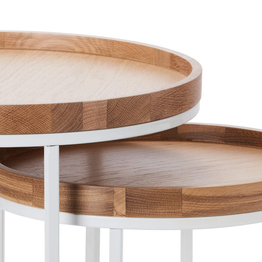 Salvador White & Natural Nesting Table | Adairs