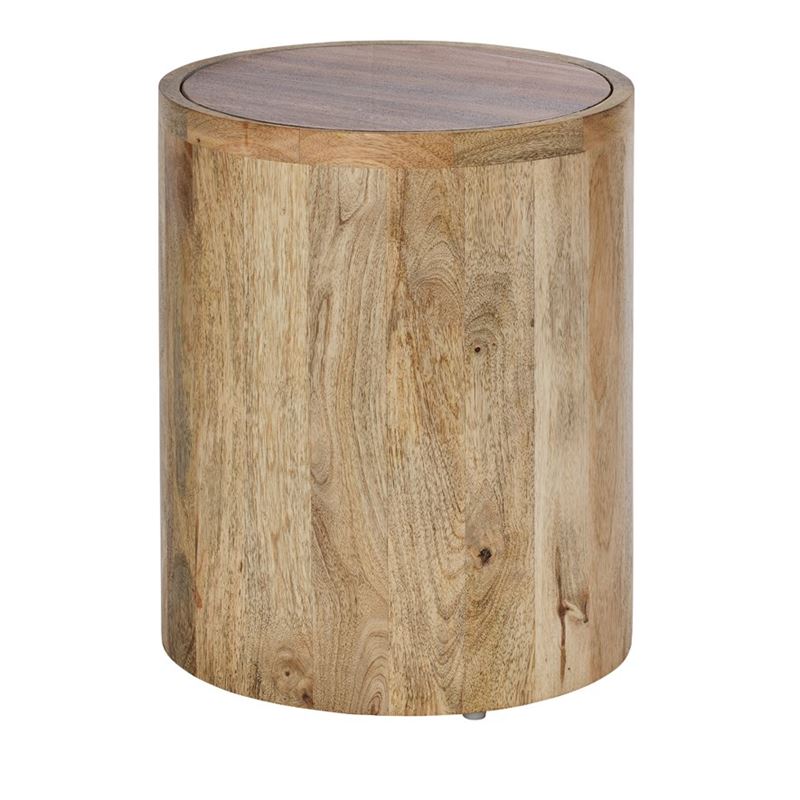Marino Timber Natural & Clay Marble Side Table