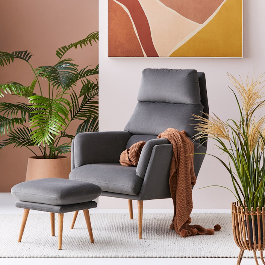 Anderson Coal Chair & Foot Rest Adairs