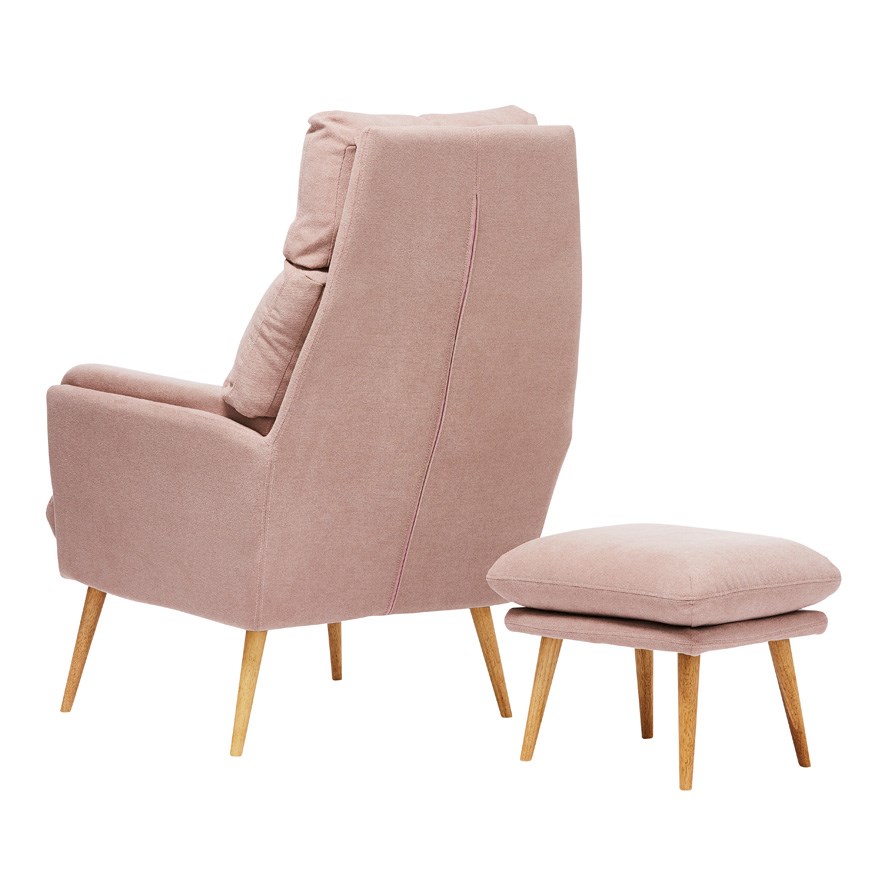 Anderson Blush Chair & Foot Rest Adairs