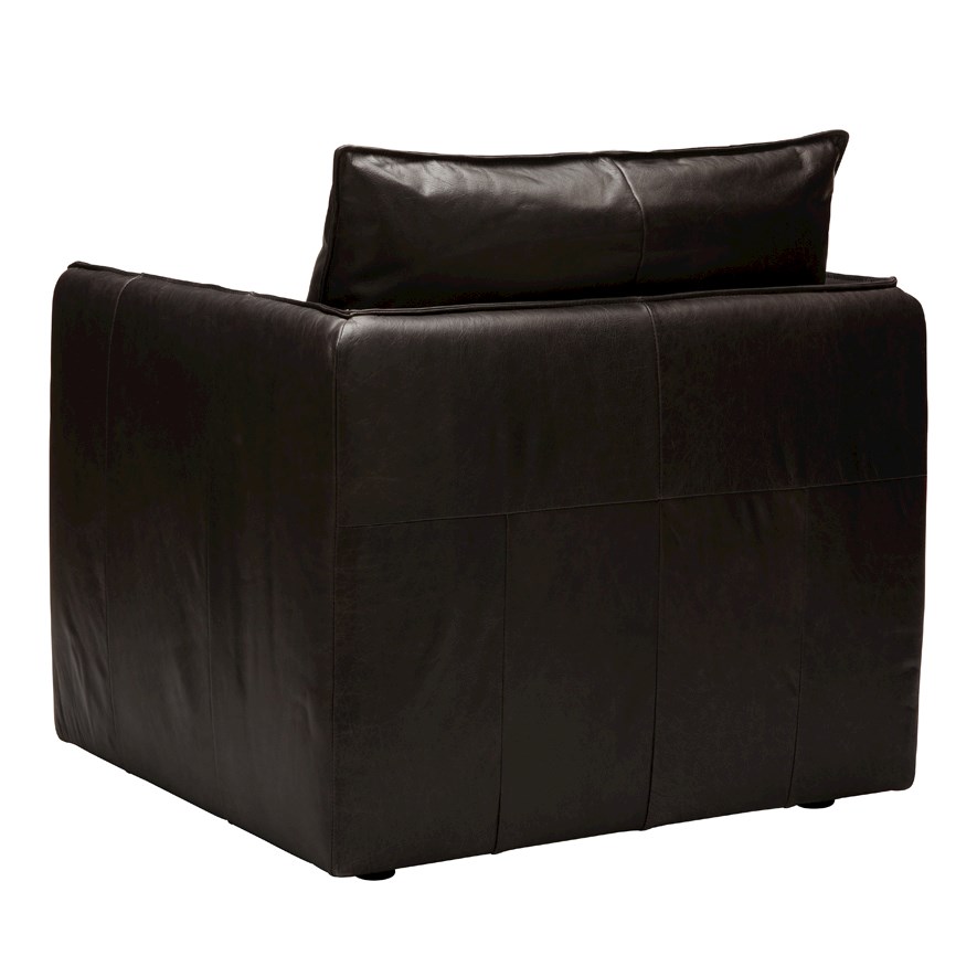 Home Republic Atticus Smoked Black Leather Armchair Adairs