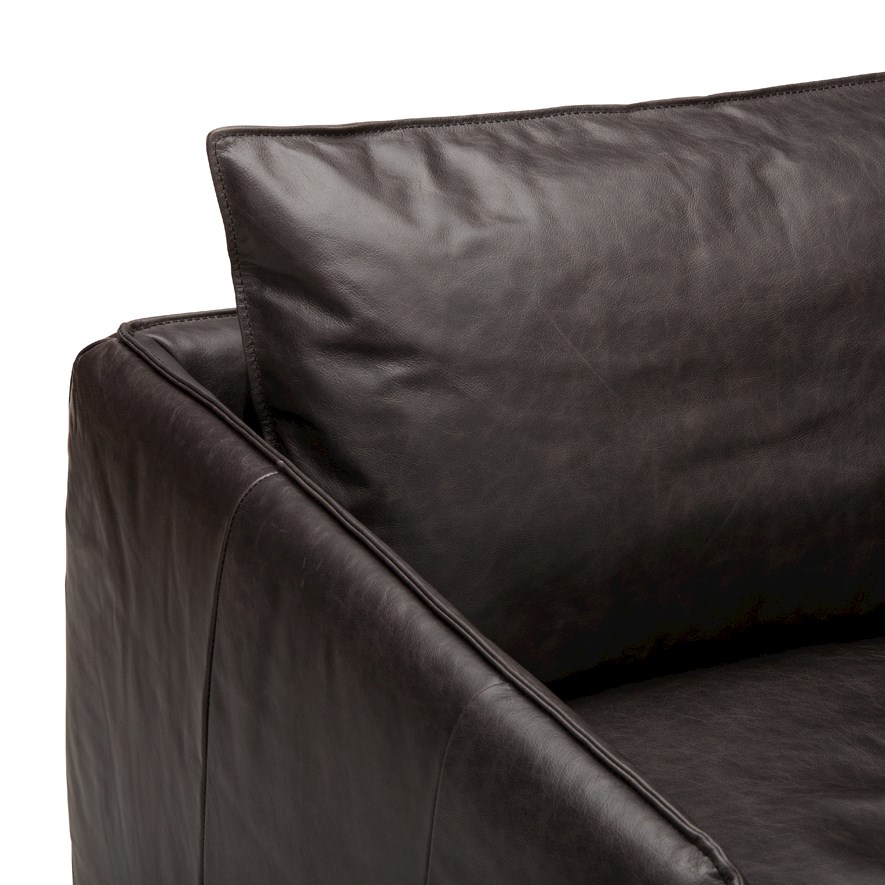 Home Republic Atticus Smoked Black Leather Armchair Adairs