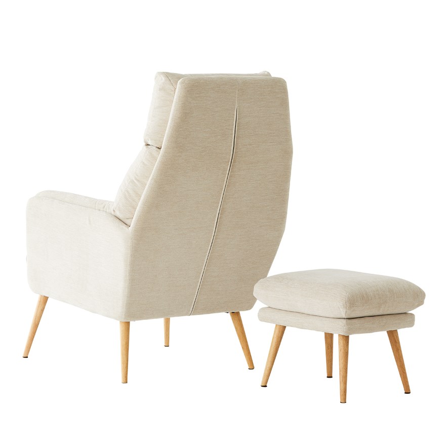 Anderson Natural 1 Seater Chair & Foot Rest Adairs