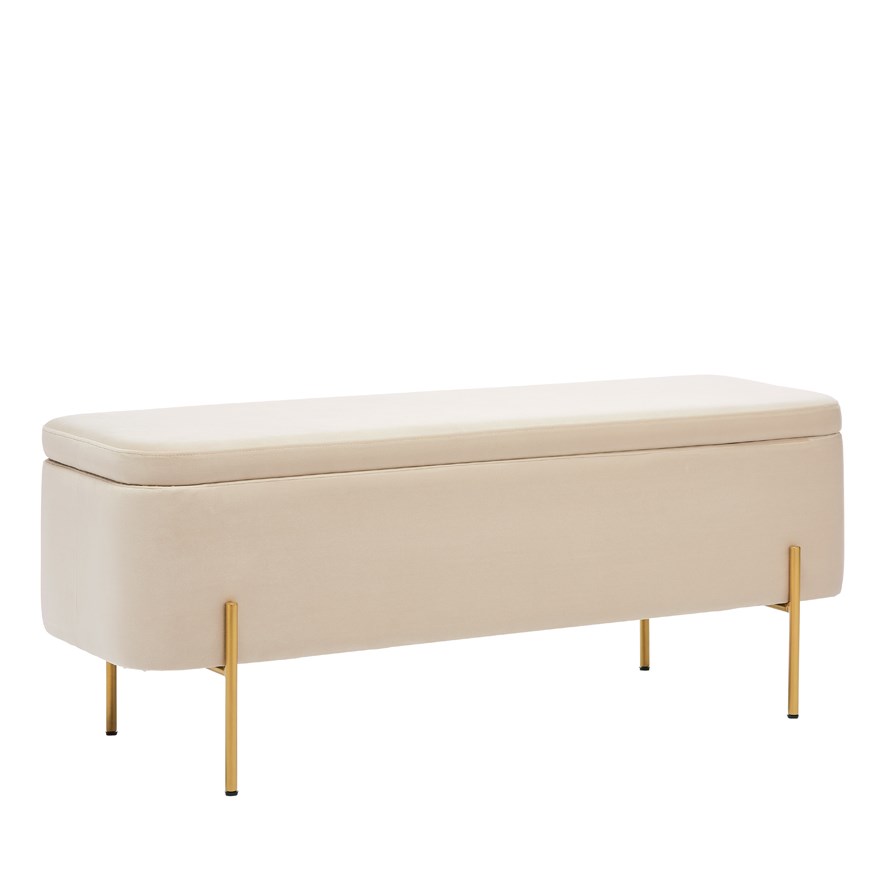 Francis Sand Velvet Blanket Box Adairs