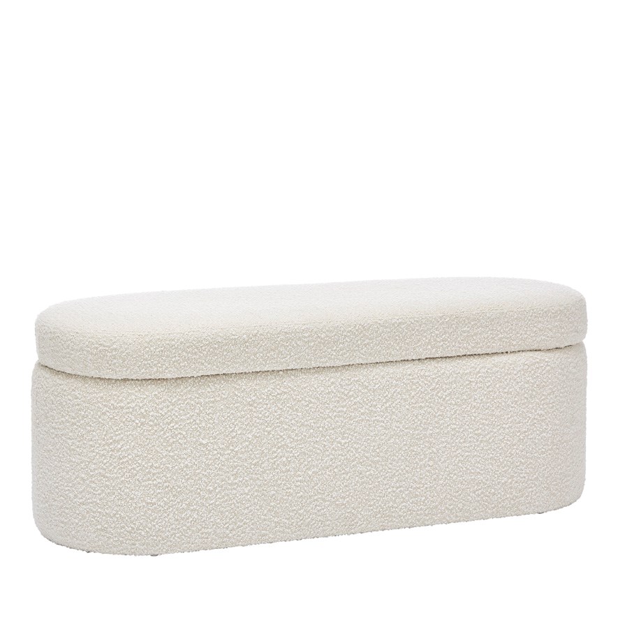 Memphis Cream Boucle Blanket Box Furniture Adairs