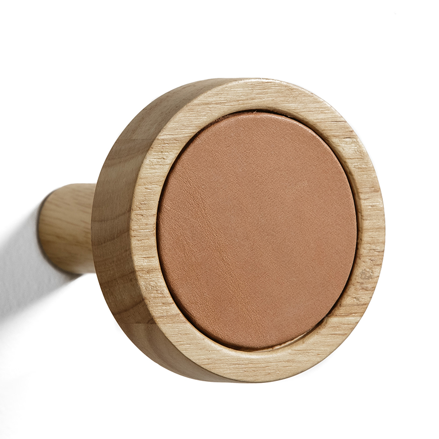 Home Republic - Jada Wall Hooks Blush Leather | Adairs