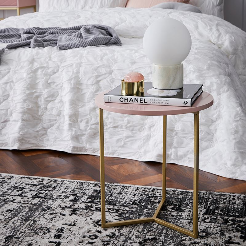 Verona Collection White Small Side Table