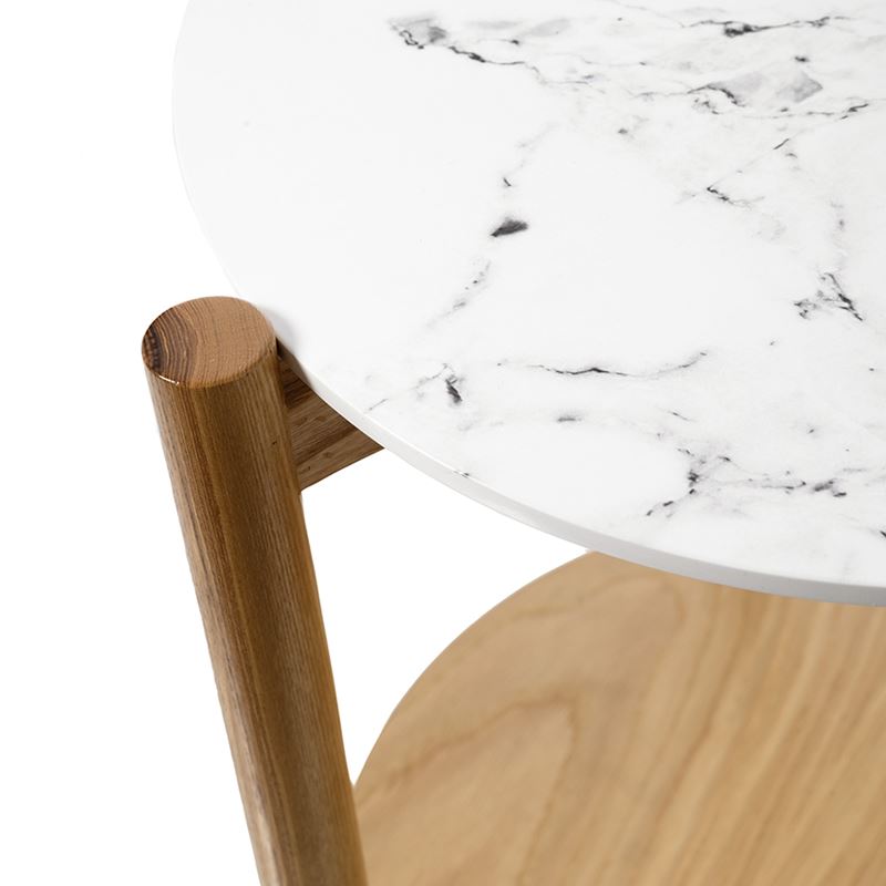 Camilla Collection Side Table Marble & Ash