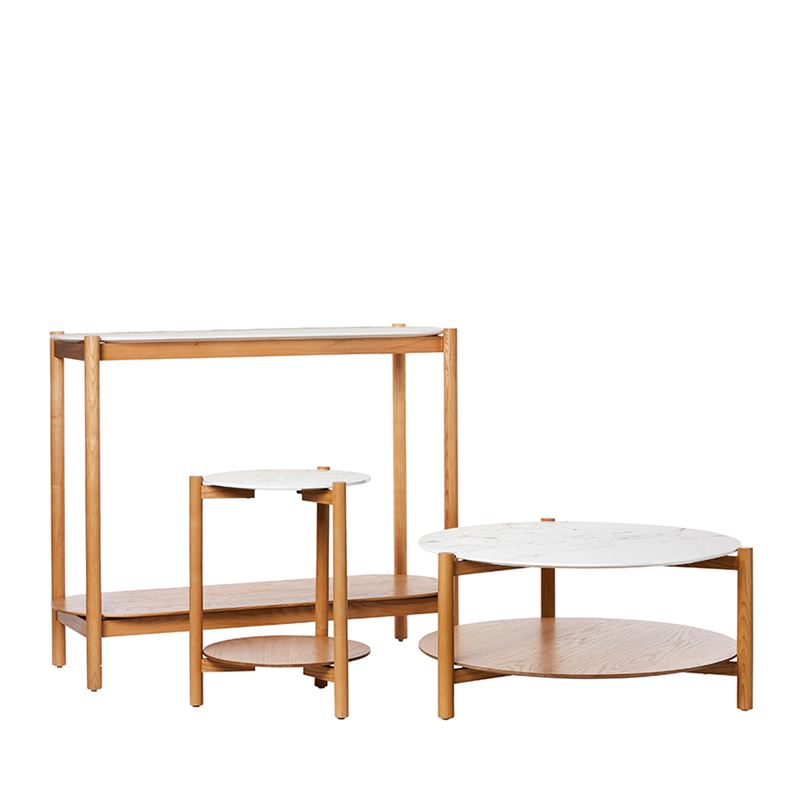 Camilla Collection Side Table Marble & Ash
