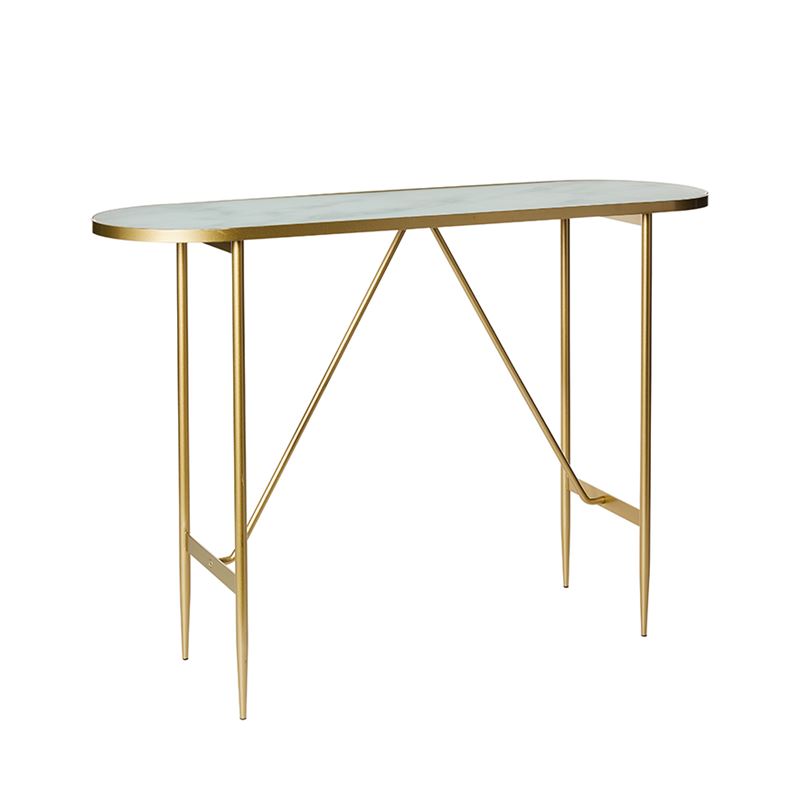 Oslo Gold Marble Glass Console