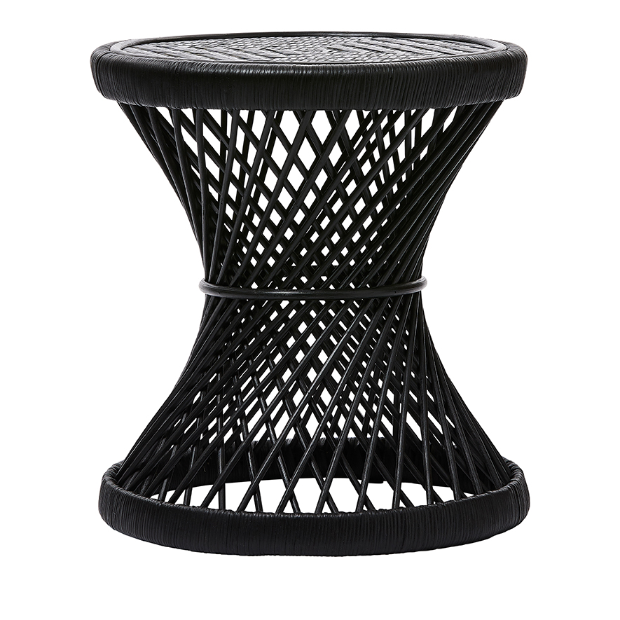 Bahama Rattan Coal Emmanuelle Round Side Table Adairs