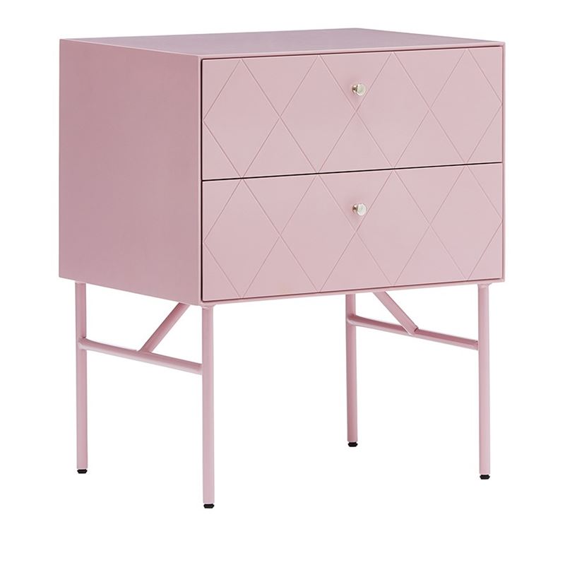 Modena 2 Drawer Dusty Pink Bedside Table 