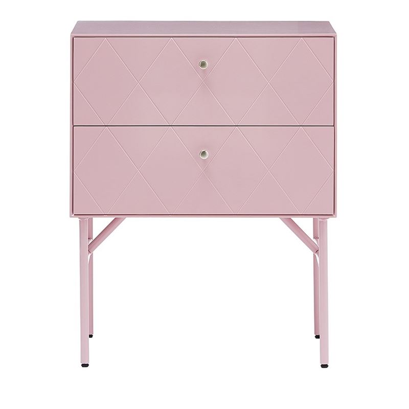 Modena 2 Drawer Dusty Pink Bedside Table 
