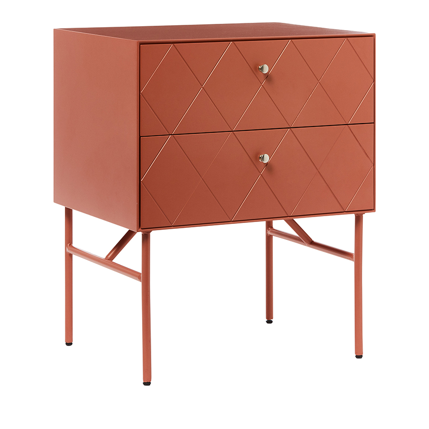 Modena 2 Drawer Jarrah Bedside Table Adairs
