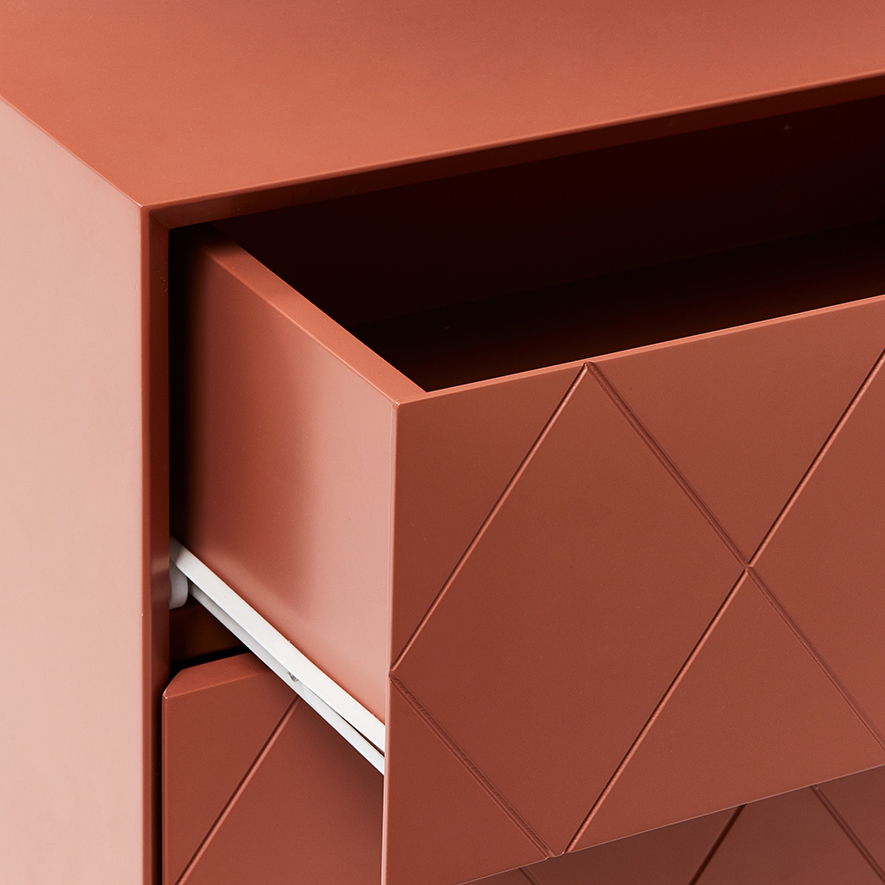 Modena 2 Drawer Jarrah Bedside Table Adairs