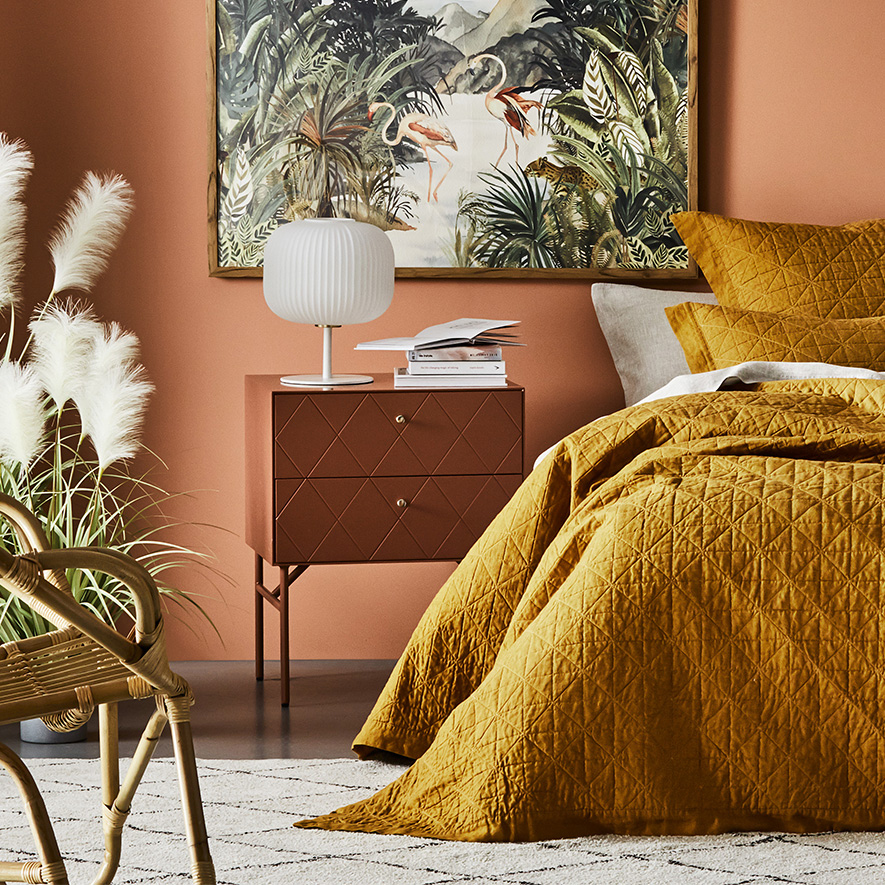 Modena 2 Drawer Jarrah Bedside Table Adairs