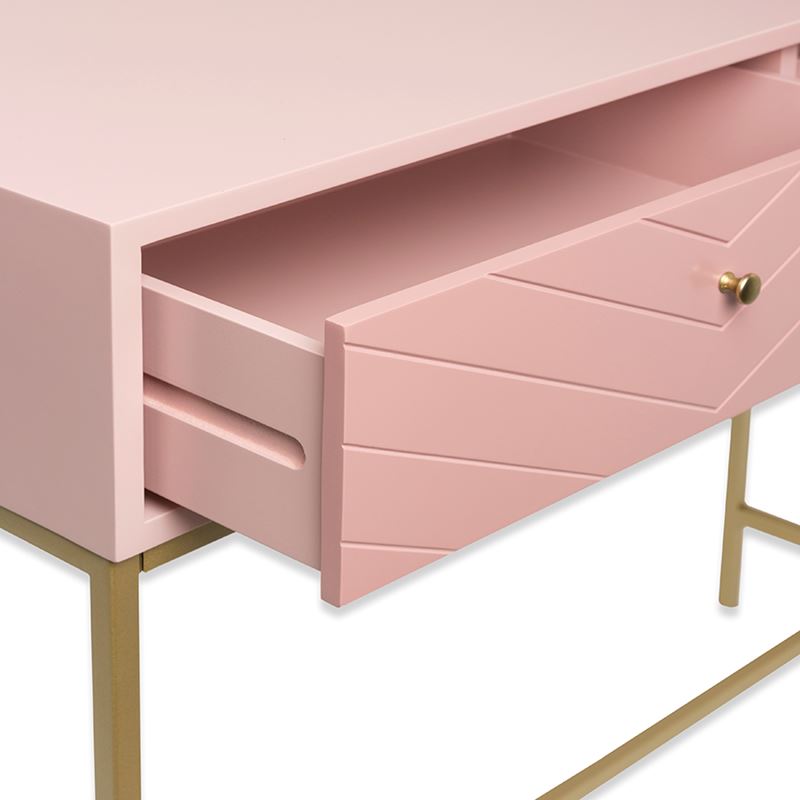 Sienna Collection 2 Drawer Console Pink & Gold
