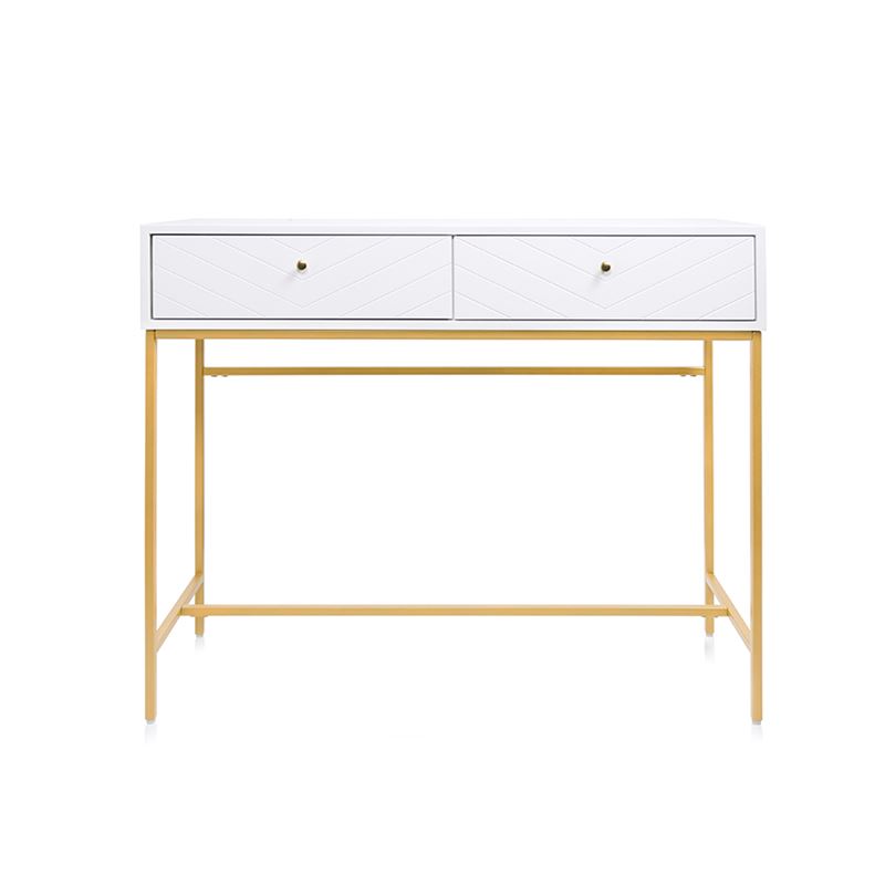 Sienna Collection 2 Drawer Console White & Gold