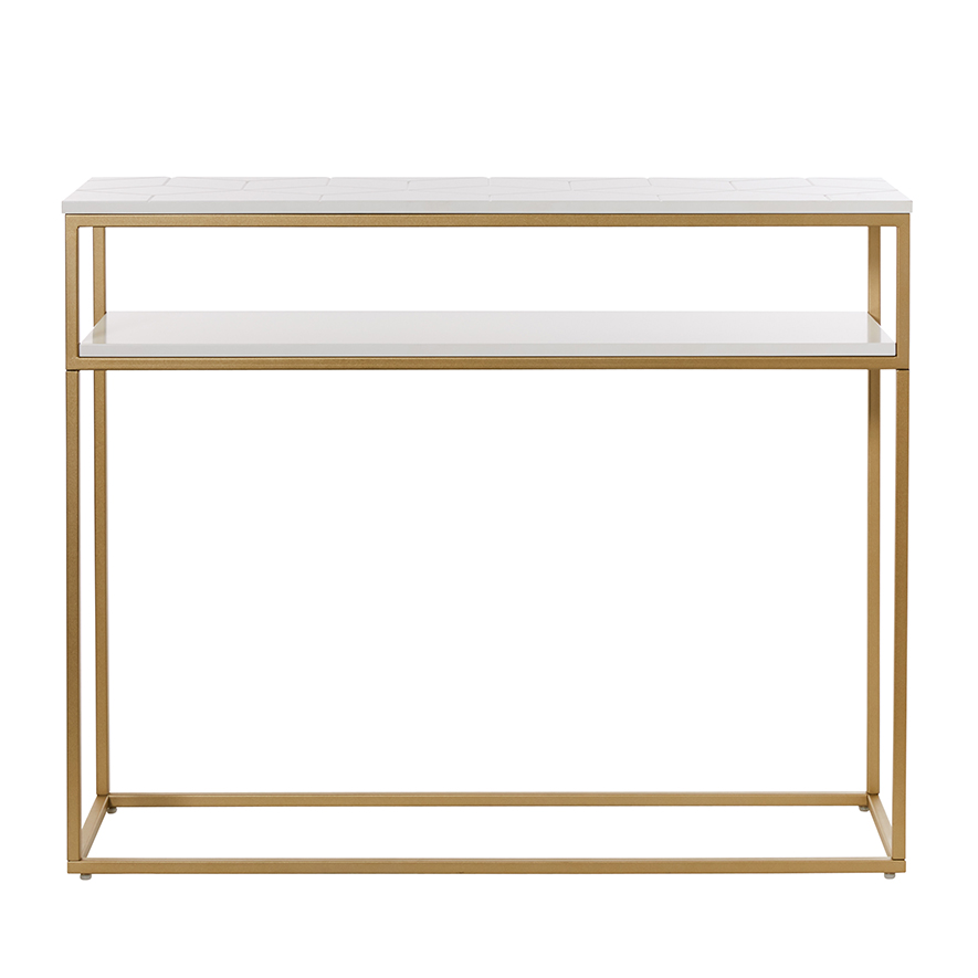 Mercer + Reid Sienna Collection 2 Shelf Console White & Gold Adairs