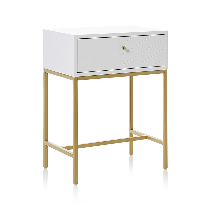 Mercer + Reid Sienna Collection Side Table White & Gold Adairs