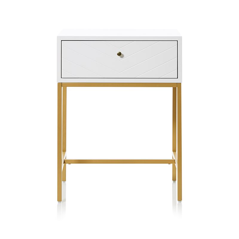 Sienna Collection Side Table White & Gold