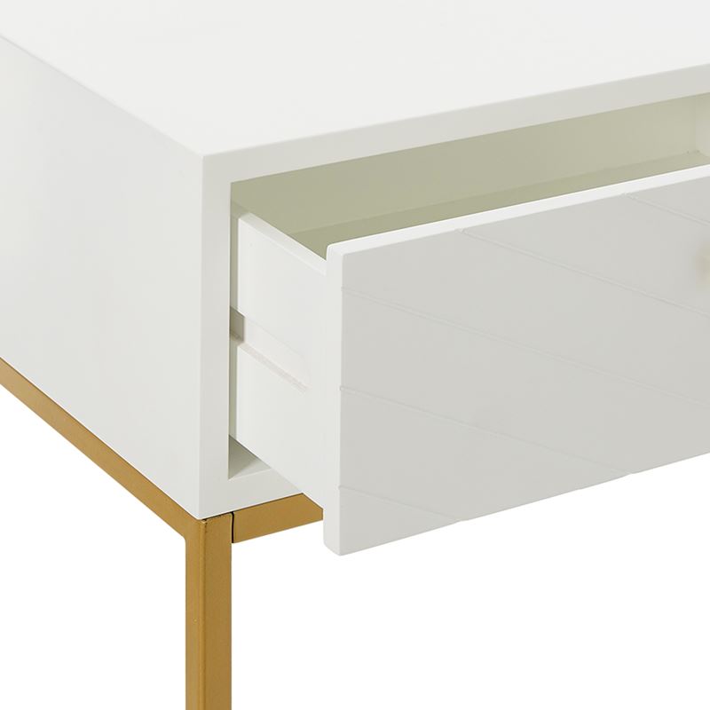 Sienna Collection Side Table White & Gold