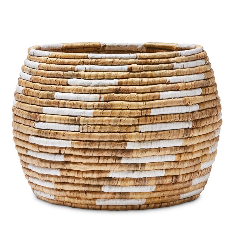 Pinwheel Natural & White Basket