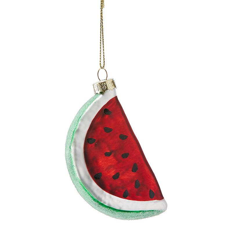 Antiqued Glass Watermelon Ornament 