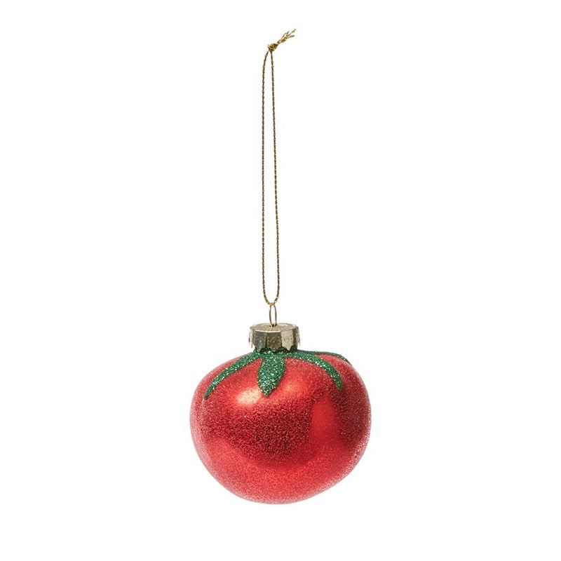 Antiqued Red Tomato Glass Decoration
