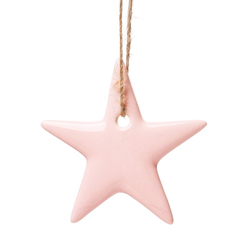 Pink Ceramic Star Decoration