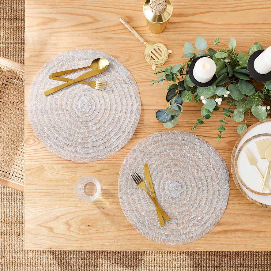 Silver Festive Placemats Pack of 2 Adairs