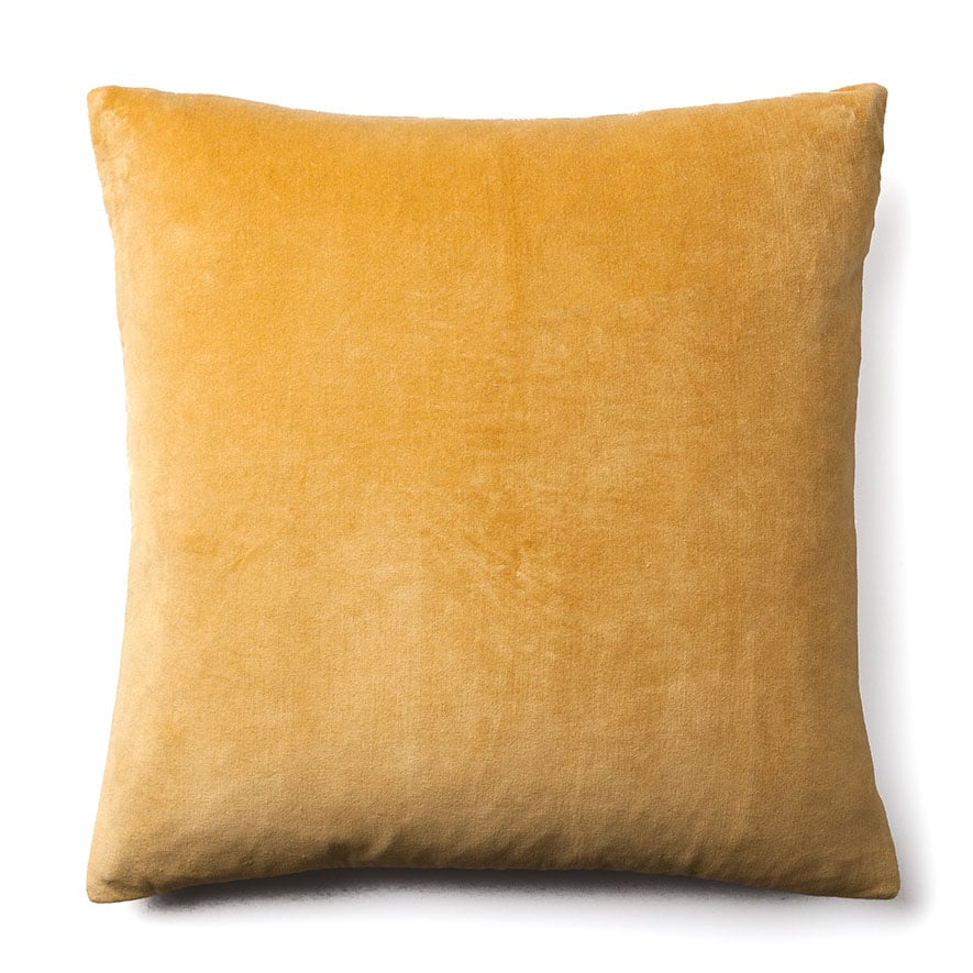 Bombay Mustard Velvet Cushion Adairs