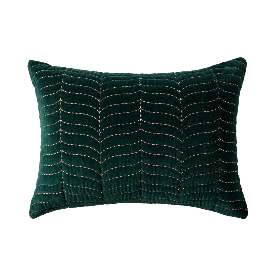 Calgary Green & Pink Velvet Cushion Adairs
