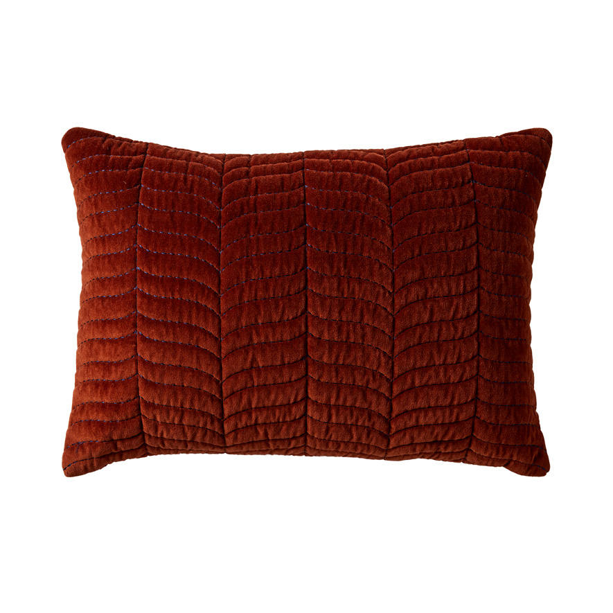 Calgary Rust & Navy Velvet Cushion Adairs