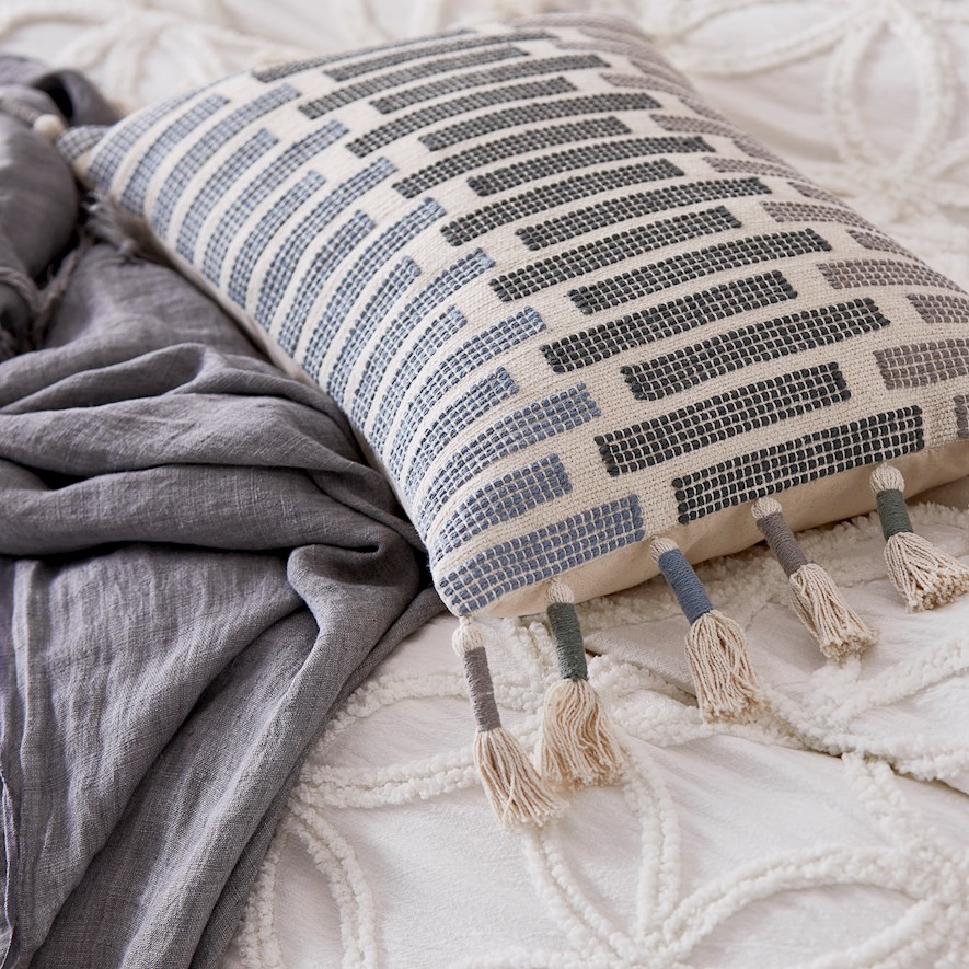 Palermo Blue and Grey Cushion Adairs